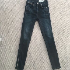 Rag & Bone High Rise O-Ring ankle jeans